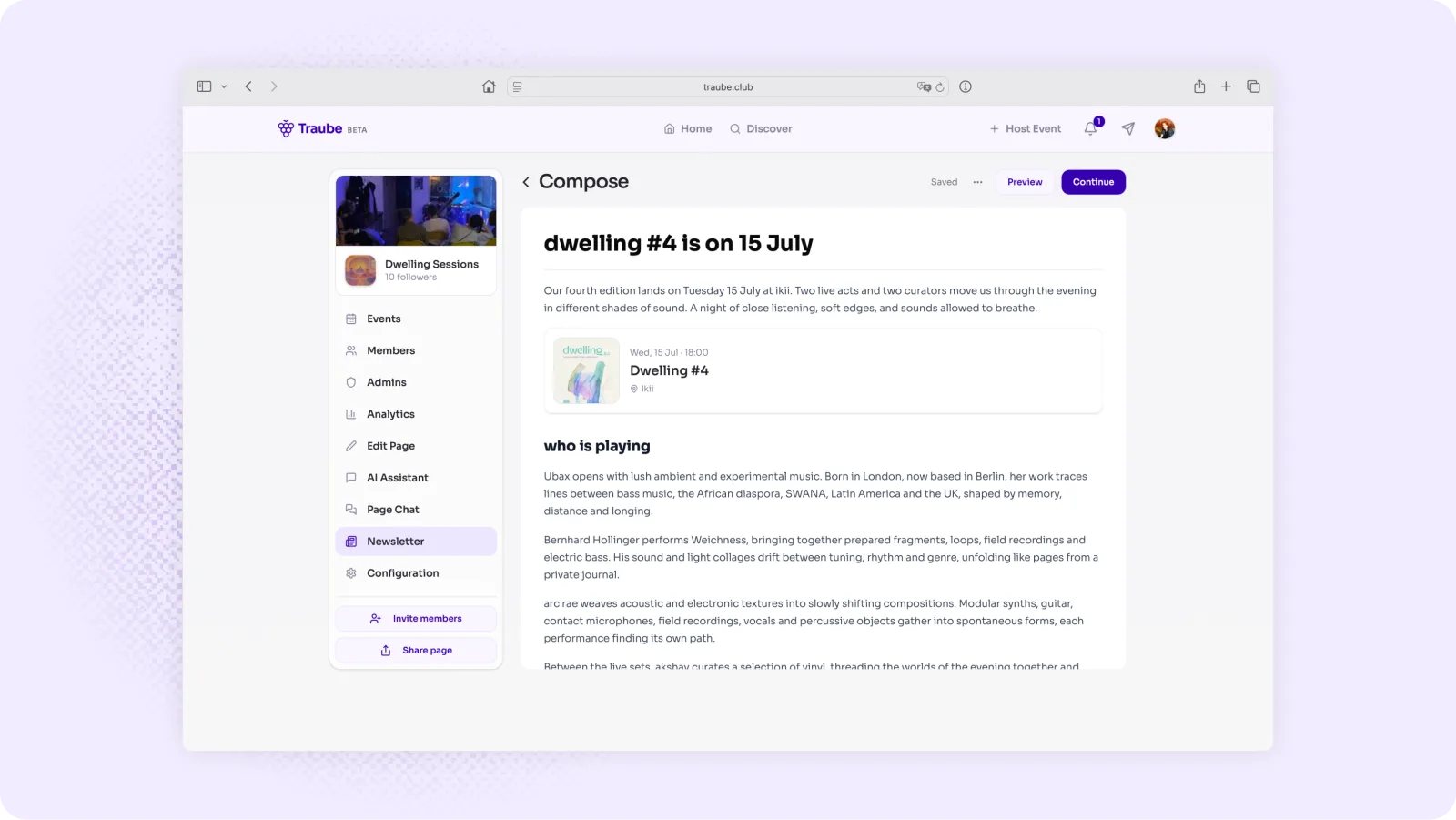 Traube — shipped in code